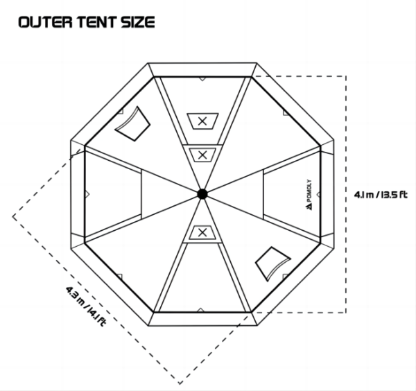 2.6m70D pyramid tent