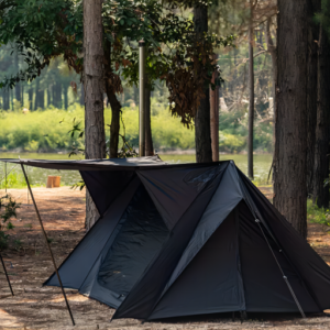 black shelter tent