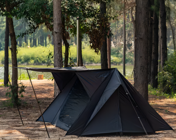 black shelter tent