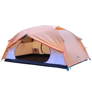 This two-person tent is double-door and has three internal tent supports, which is stronger and more space than the previous tent.